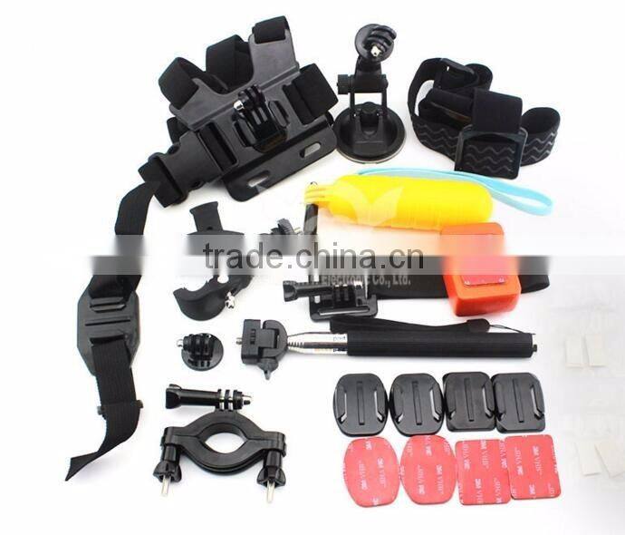 Factory Supply 26 in 1 Family Kit Go Pro Accessories Set GoPros Accessories Pack for GoPros Heros 4 3+ 3 sjcam SJ4000