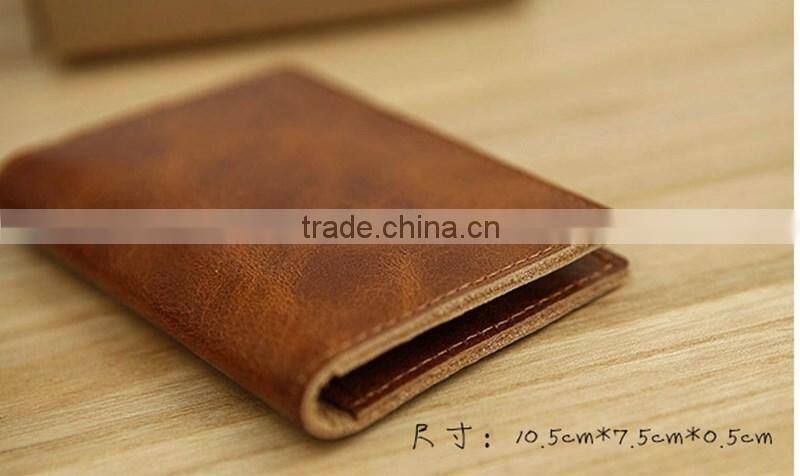 Hot sale high quality bifold genuine leather credit card holder