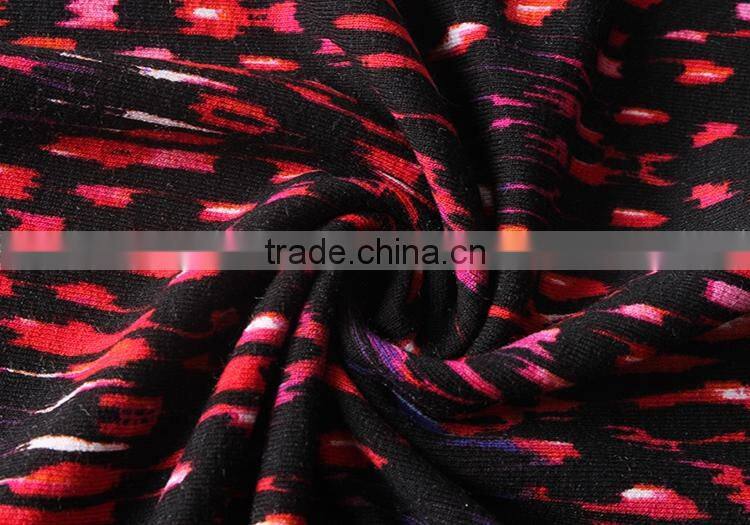 high quality textile digital printed kniting weft spandex viscose fabric