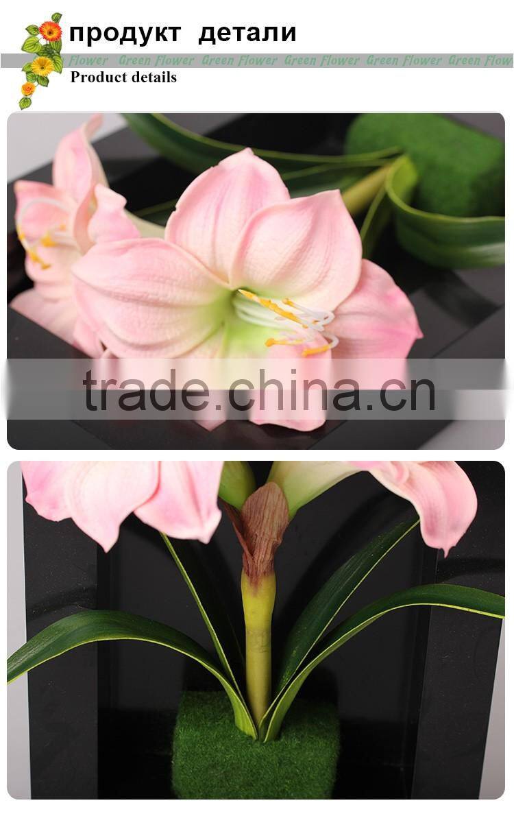 Greenflower 2016 Wholesale 3D Wall Amaryllis vit Picture Group artificial plants arts and crafts making factory Home decorations