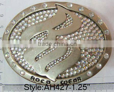 Fashion gold name plate belt buckle