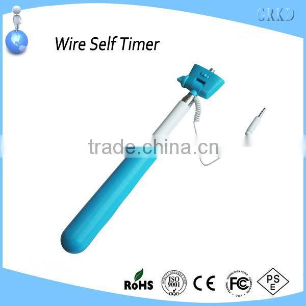 Selfie Handheld Monopod Stick Holder 3.5mm Wired Remote Shutter For Phone