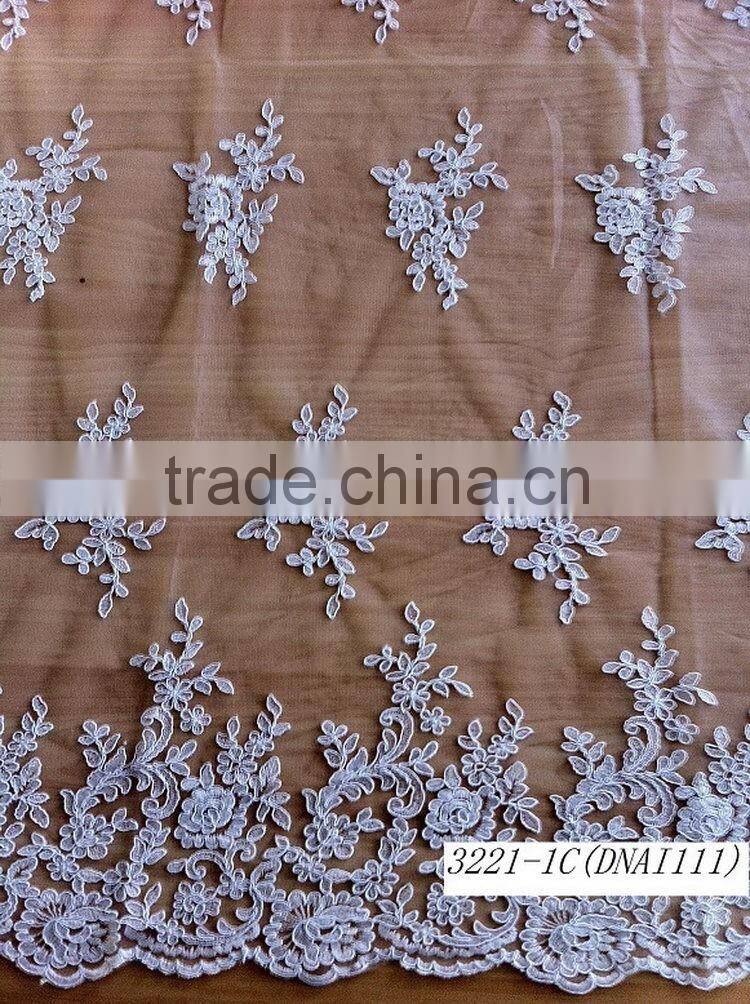High quality most popular corded lace fabric