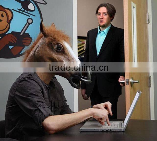 Halloween Crazy Mask Brown Horse Masquerade Party Cosplay Latex Mask For Any Party