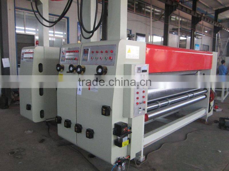 Chain feeding small corrugated carton box printing and slotting machinery