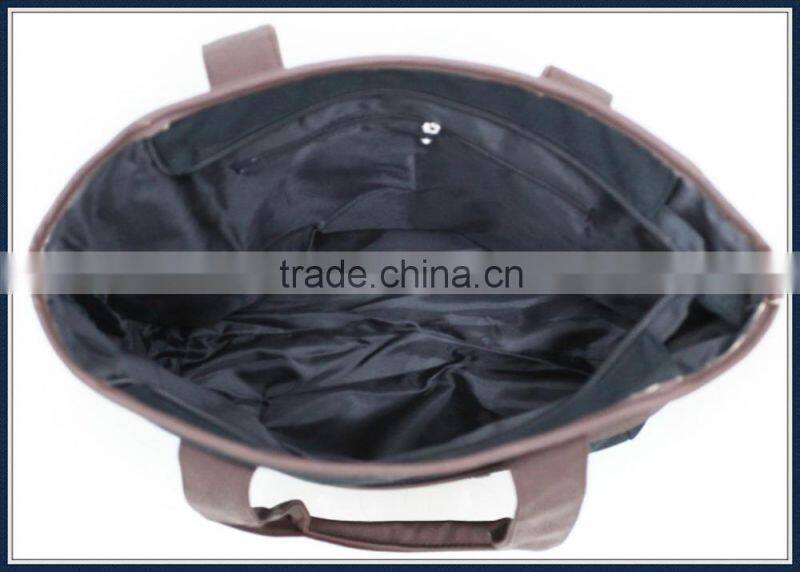 Fashion cotton handbags with PU handle