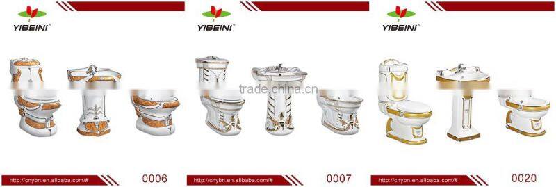 Ceramic Luxury Sanitary Ware Decorated two piece toilet