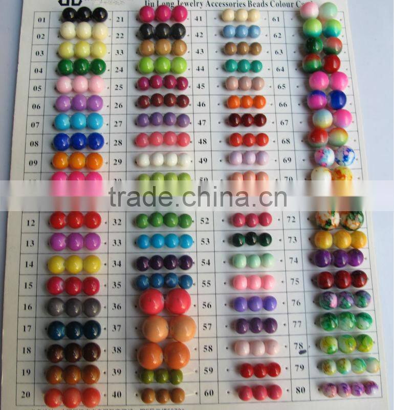 SCB006 round neon stone color glass beads diy 8mm