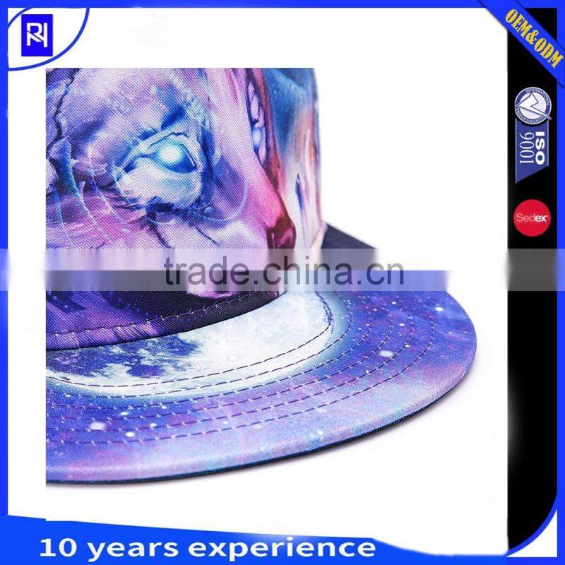 Fashion 3D printing snapback cap snapback hat 3D printing 5 panel hat