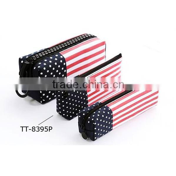USA flag printing cool canvas pencil cases for teenagers
