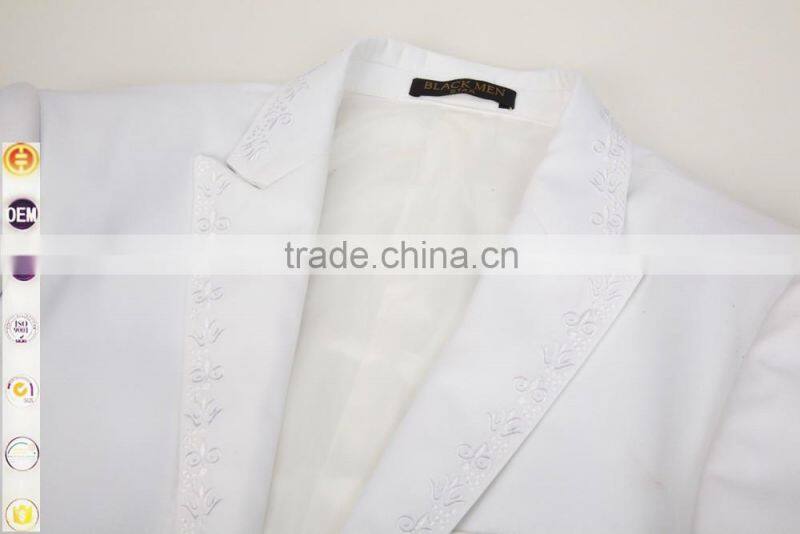 High Quality New Pattern High-end men's turkish suits OEM Direct Manufacturer Formal Polyester White Wedding Dress man Suits