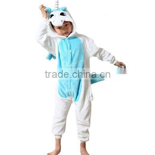 Unisex Child Kids Animal Blue Unicorn Onesie/Pajama,Flannel Jumpsuit,Animal Cosplay Costume Pyjamas