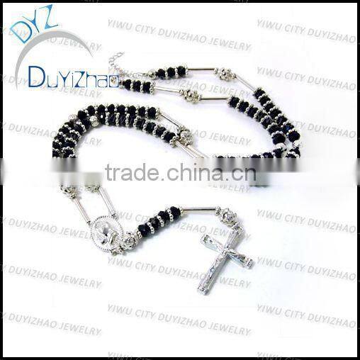 Fashion silver crystal rosary