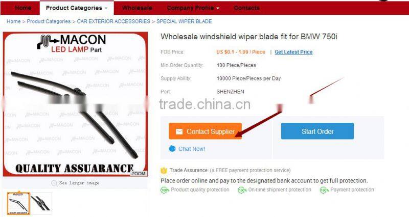 Standard Type for BMW 750i windshield wiper blade