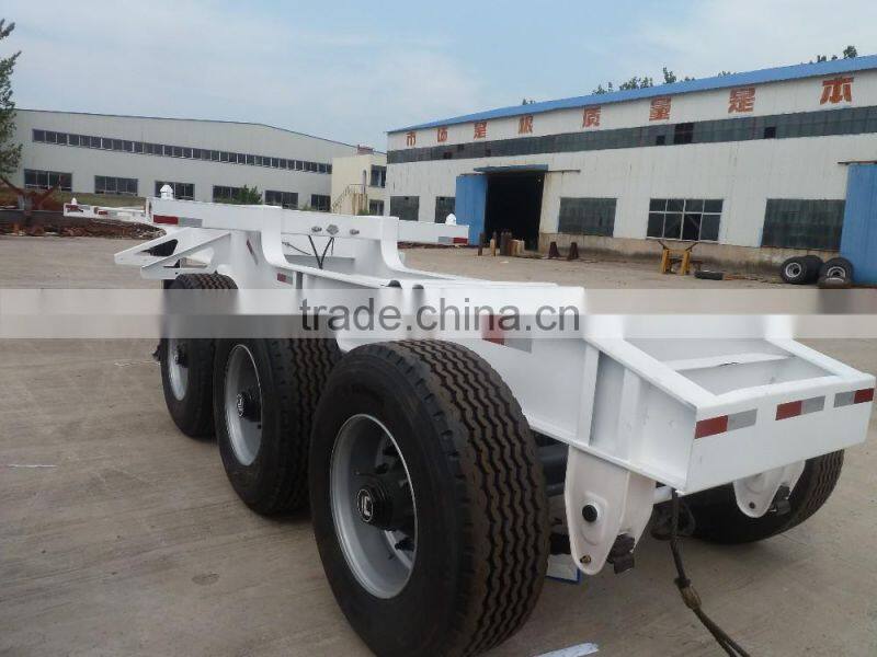 Hot sale 14meters 20ft dolly linked 40ft skeletal ship container loading 3 axles inter link semi trailer
