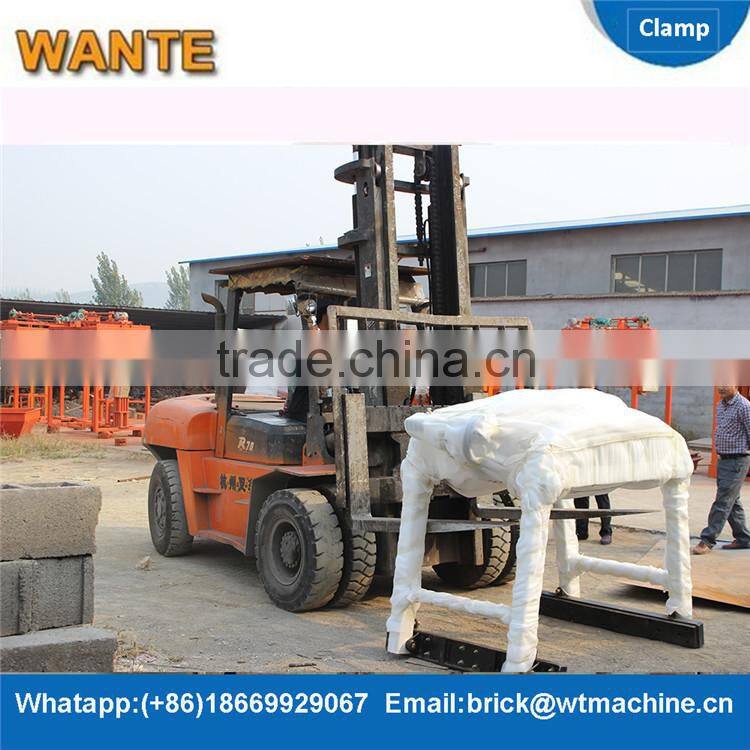 WANTE MACHINERY Hydraulic forklift block clamp for brick making machine