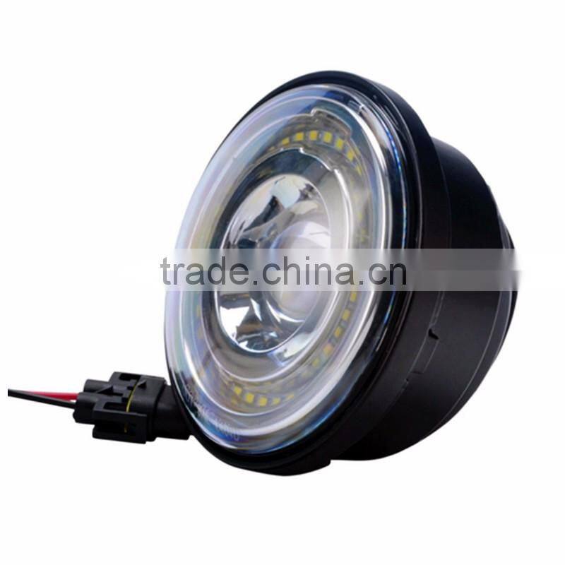 4.5 inch Harley LED Auxiliary Lights fog light Led Headlight With Angle Ayes / Auto DRL / Halo Fits Harley Davidso-n Motorcycles