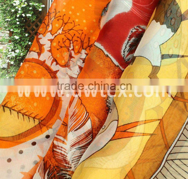 Digital print silk scarf