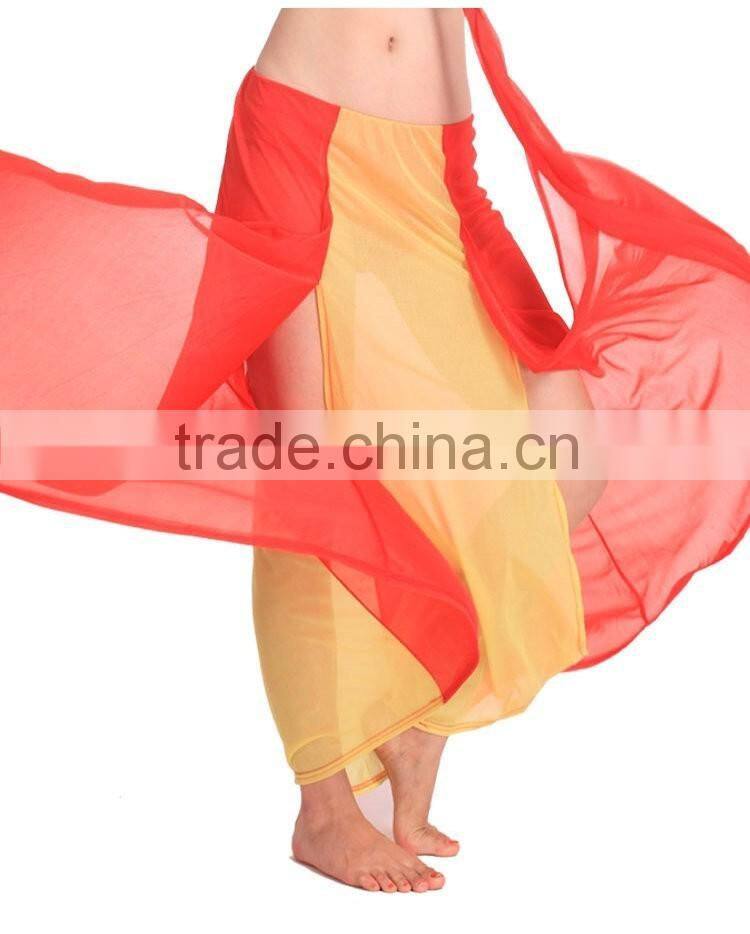 2016 Cheap Chiffon Long Colorful Sexy Belly Dance Skirts for Women Belly Dancing Costume Skirt on Sale