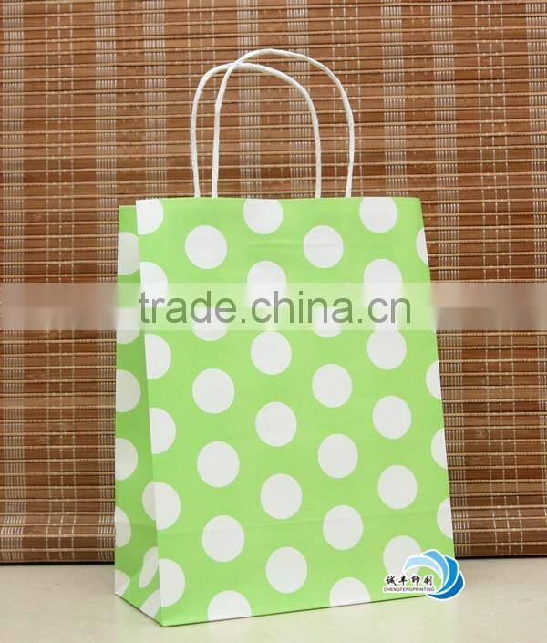 accpet order colorful white kraft paper bag for shopping packaging