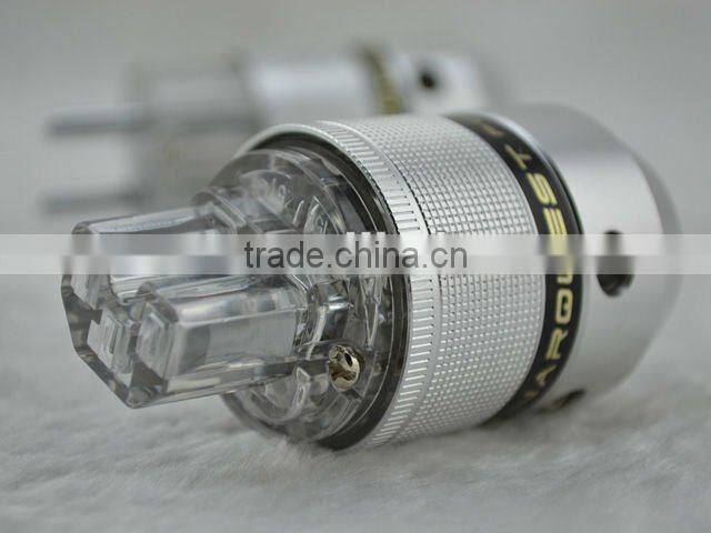 Sonar Quest Aluminum metal Rhodium-plated EU Schuk Power Plug &IEC Connector
