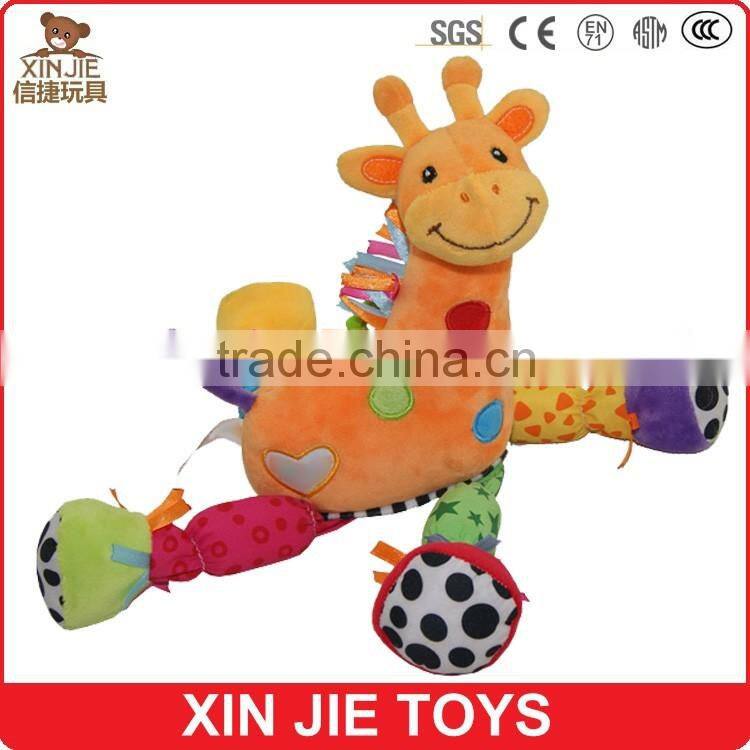 custom squeaky deer soft baby toy good quality plush baby toy with bell