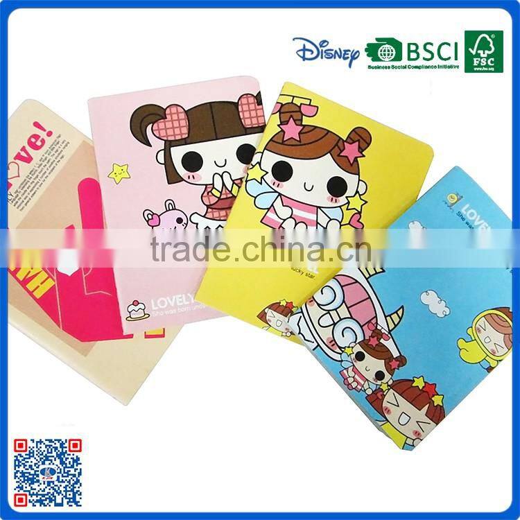 2016 wholesale PVC plastic cover kids notebook a6 size for promotion gifts