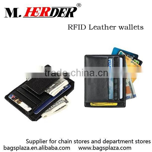 China Suppliers Guangzhou Factory High Quality Leather RFID ID Card Holder
