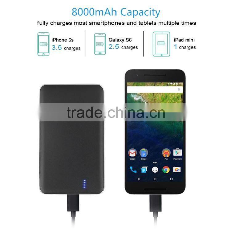 fast charging USB 3.1 type c power bank 8000mah for macbook charge