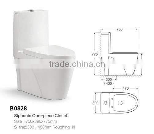 Foshan water closet manufacturer bathroom toilet seat one piece B0828