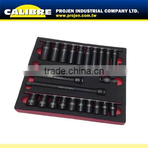 CALIBRE 13-24mm 20pc 1/2"Dr 12PT Short and Deep Impact Socket Set