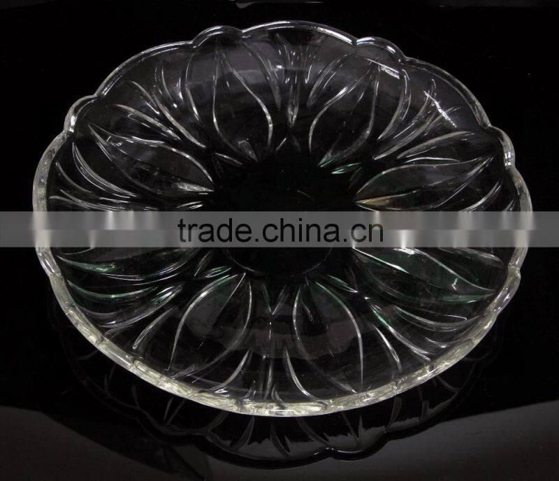 clear flower petals embossed glass plate for dinner