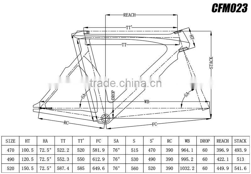 China high quality 700c carbon track frame CFM023