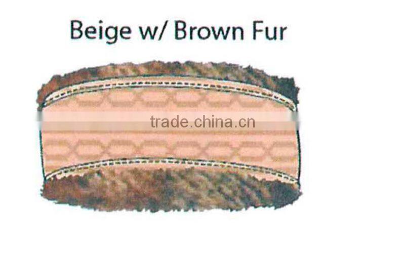 Fashion Winter promotional customized ribbed acrylic knitted headband collection with faux fur earmuff's