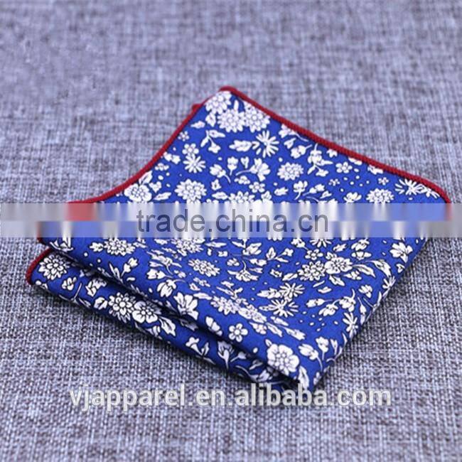 August Cotton Floral Pocket Square