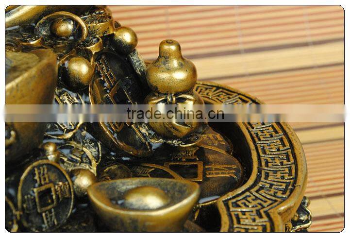 Antique color Table resin water fountain , buddha garden water fountain