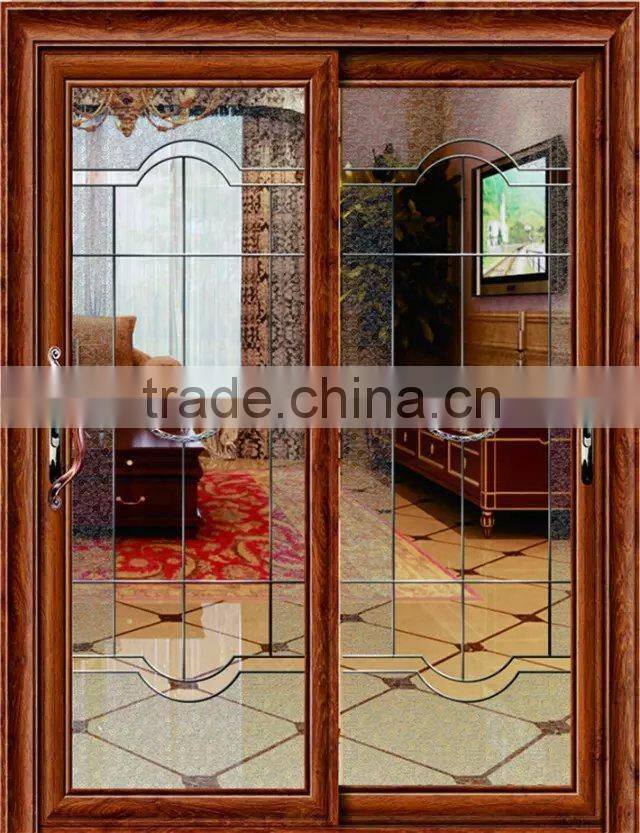 durable wooden frame glass carving for kitchen partition office partition