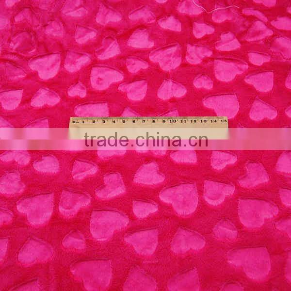 Wholesale 2016 New Fashion Polyester Hot Pink Heart Bubble Fabric