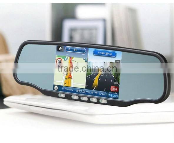 Multi-function rearview mirror system with GPS+Video Recorder+ Radar Detection+ Bluetooth+ Parking sensor system+FM