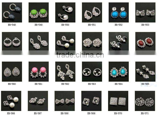 round rhinestone earrings