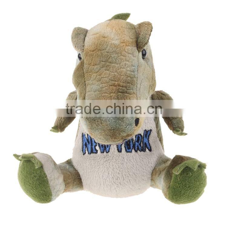 china red stuffed sitting dinosaur toys factory