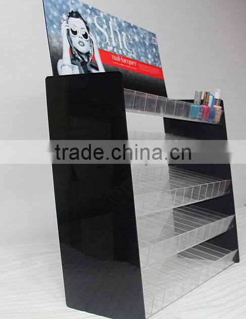 handmade 5 tiers clear wholesale custom rotating acrylic nail polish rack display shenzhen factory with sign