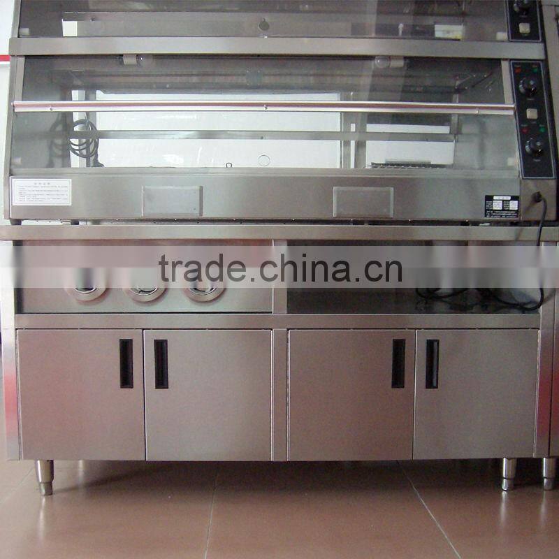 stainless center island with cup dispenser