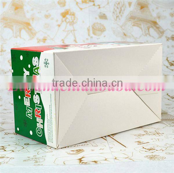 Merry christmas apple cake candy gift box,paper cardboard suitcase box with handle