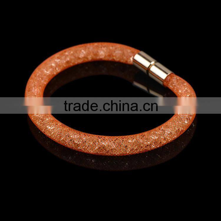 2015 new design high good quality mesh stardust magnetic bracelet for women