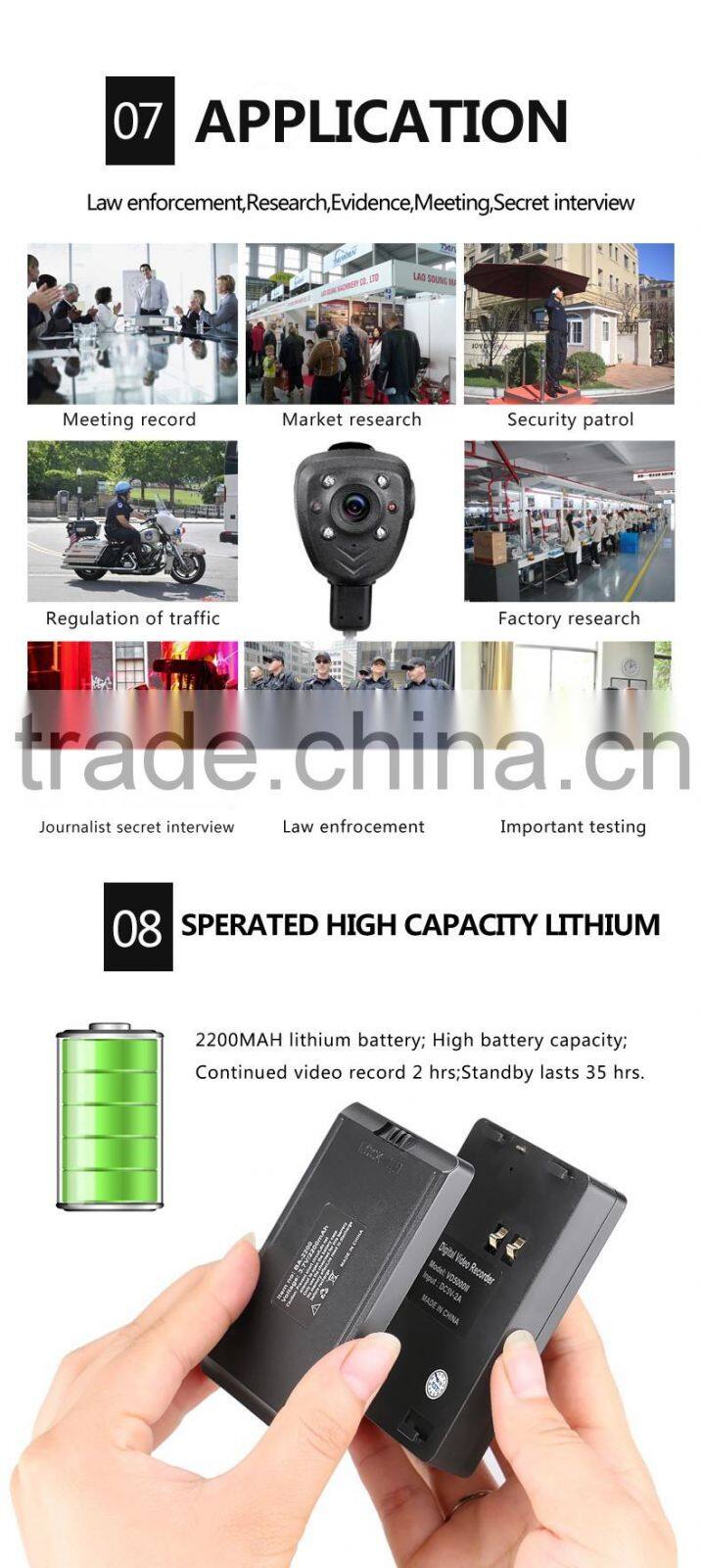 Mini Portable HD Video Recorder Button Police Camera ,Separated Law Enforcment Logger Camera