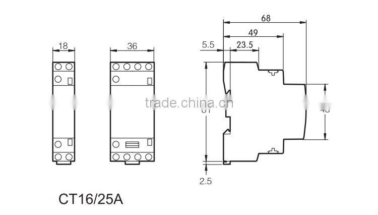 1NO1NC Home Use Contactor 2P 25A