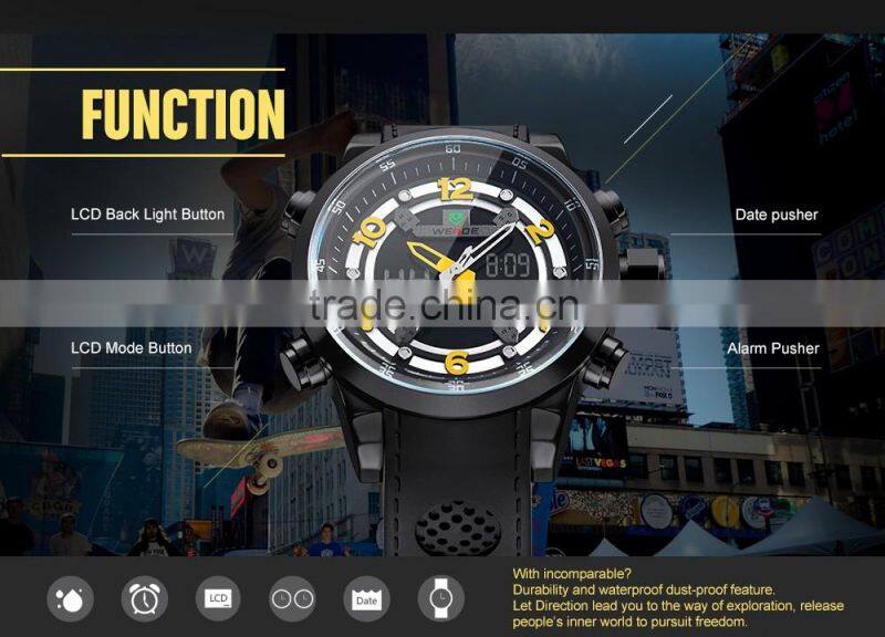 WEIDE LCD Date Week Alarm Watch, Leather Smart Watch, wholesale fashion watch WH3315