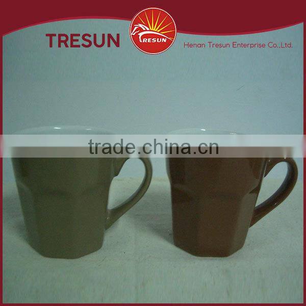 5oz classical two tone color glazed no logo stoneware bulk coffee mug