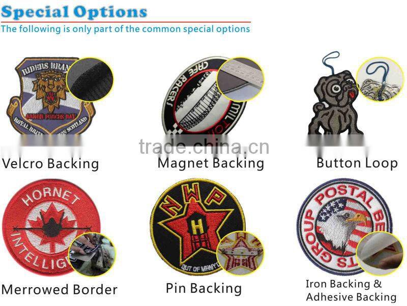 Machine made Vintage label Embroidery patch for jeans